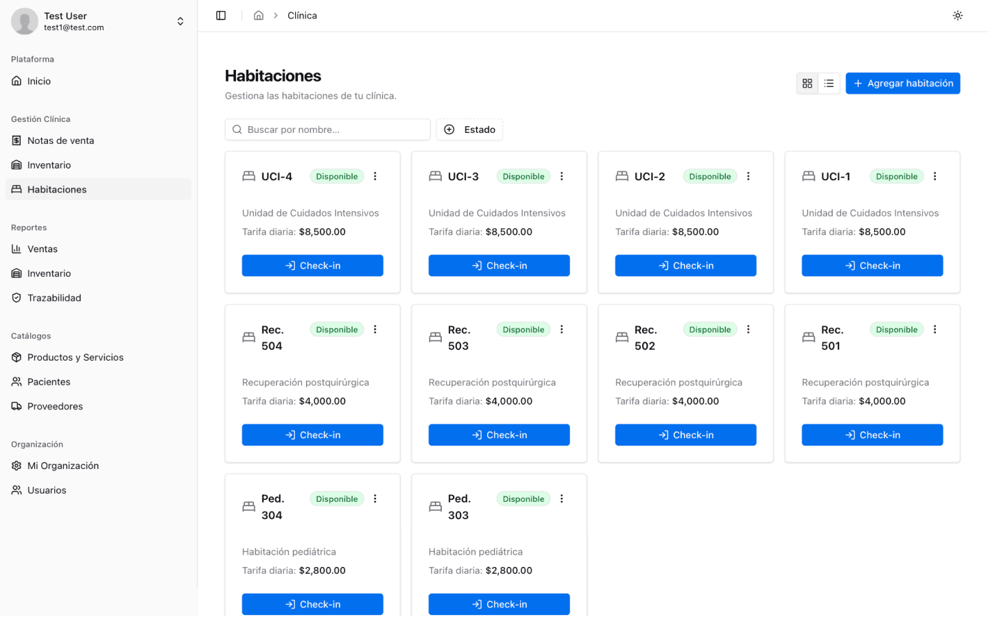 Captura de pantalla del panel de ClinicVault 4