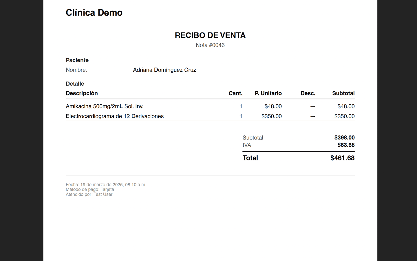 Captura de pantalla de ClinicVault 3